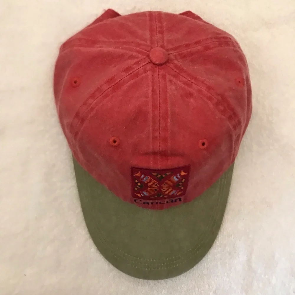 JS International for Cancun Adjustable Pink & Tan Cotton Travel Beach Ball Cap